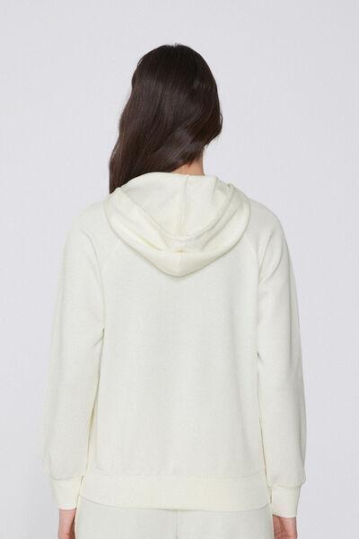 Cream Soft Touch Zip-Up Hoodie, Milk White, large image number 2