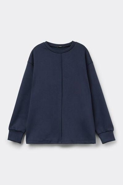 Navy Long Sleeve Sweatshirt, Absolute Blue, medium