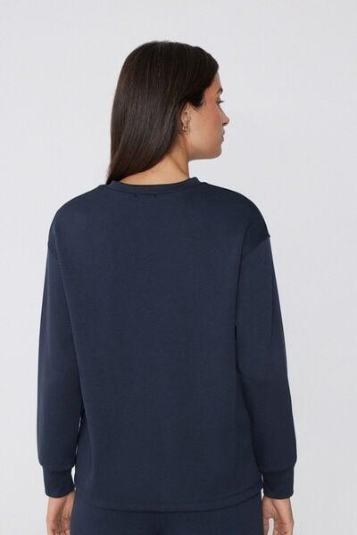 Navy Long Sleeve Viscose Sweatshirt, Absolute Blue, large image number 2