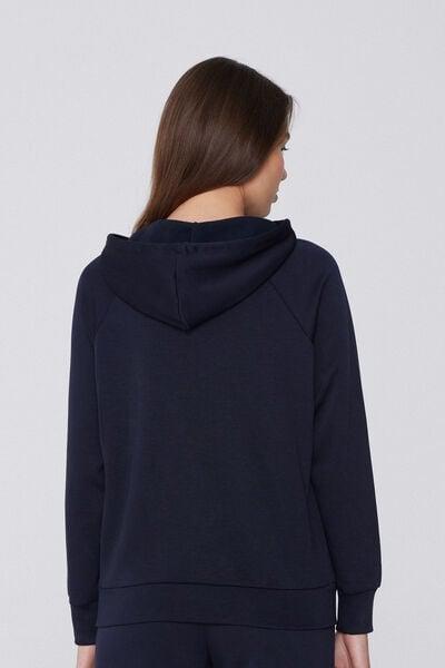 Navy Soft Touch Zip-Up Hooded Sweatshirt, Absolute Blue, large image number 2