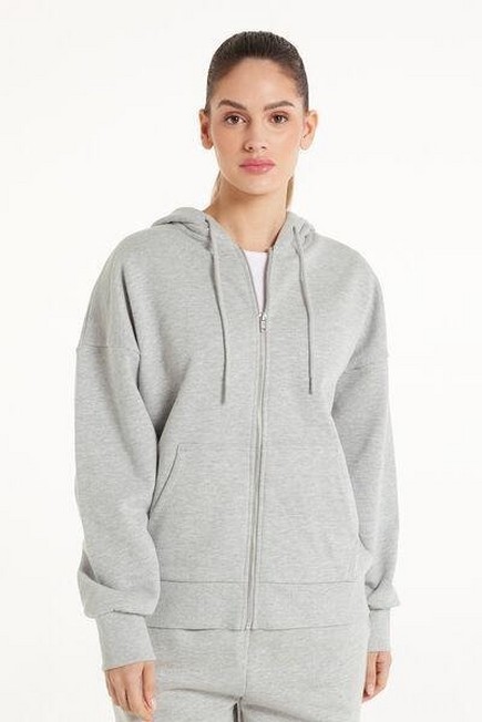 Tezenis - Grey Thick Long-Sleeved Hoodie With Zip