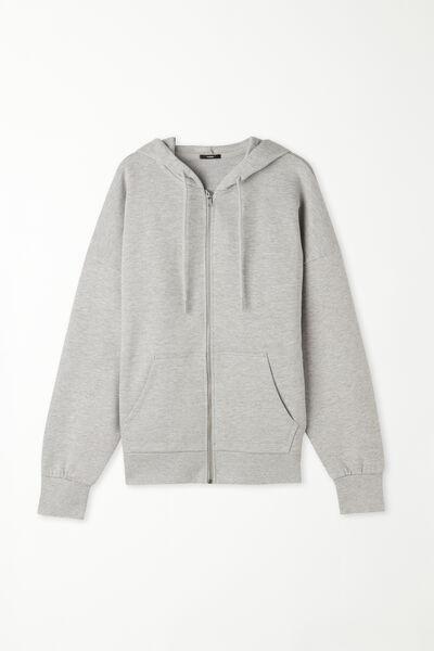 Tezenis - Grey Thick Long-Sleeved Hoodie With Zip