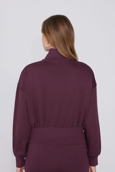 Violet Cropped 100% Cotton Sweatshirt, 5701_728Y, large image number 2