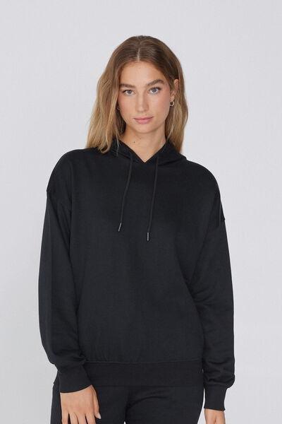 Black Long Sleeve Thick Hoodie, , large image number 0