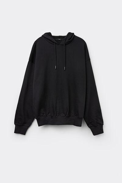Black Long Sleeve Thick Hoodie, , large image number 4