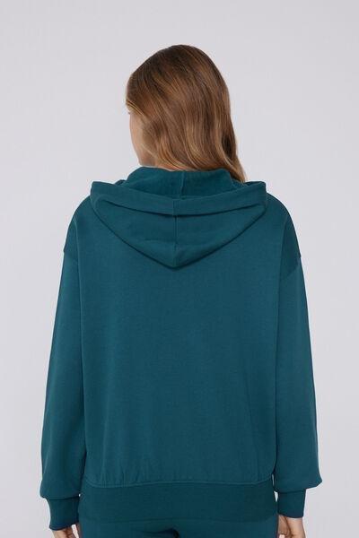 Green Long Sleeve 100% Cotton Hoodie, 5701_727Y, large image number 1