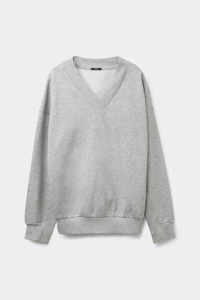 Grey Thick Long-Sleeved Sweatshirt, , large image number 4