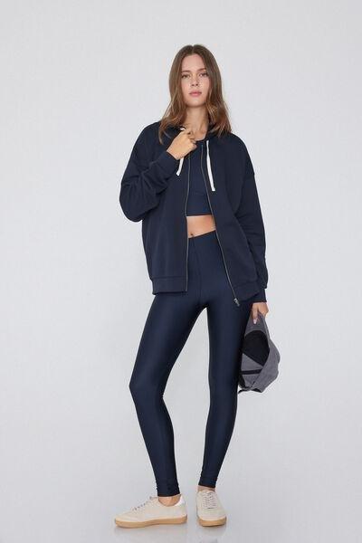 Navy Thick Zip-Up Hoodie, Absolute Blue, large image number 0
