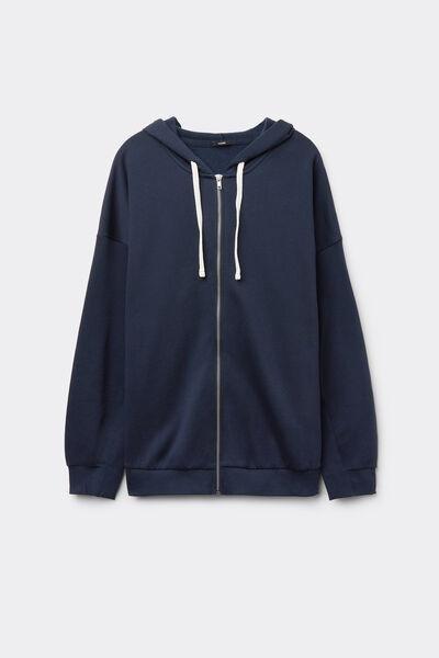 Navy Thick Zip-Up Hoodie, Absolute Blue, large image number 4