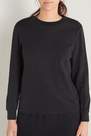 Tezenis - BLACK Rounded Neck Sweatshirt with Top Stitching