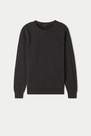 Tezenis - BLACK Rounded Neck Sweatshirt with Top Stitching