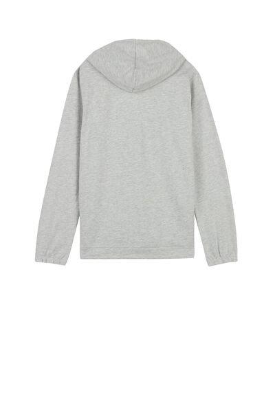 سويت شيرت بغطاء للرأس مزيج رمادي "اتح مع سحاب ورباط ، للنساء, Light Grey Blend, large image number 7