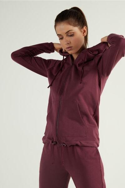 Burgundy Hooded Sweatshirt, 5701_048V, large image number 0