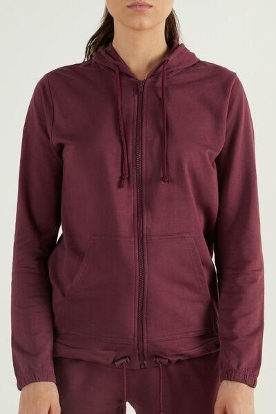 Burgundy Hooded Sweatshirt, 5701_048V, large image number 1