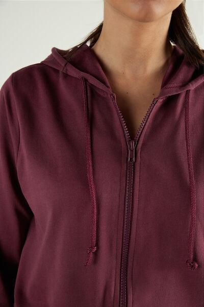 Burgundy Hooded Sweatshirt, 5701_048V, large image number 2
