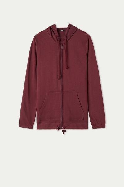 Burgundy Hooded Sweatshirt, 5701_048V, large image number 3