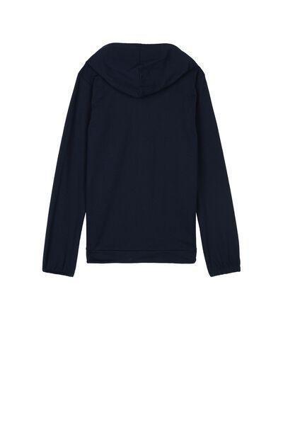 Blue Zippered Hooded Sweatshirt, , large image number 9
