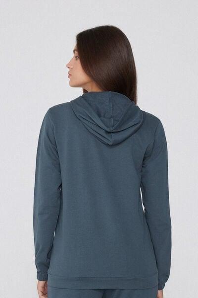 Grey Lightweight Hooded Cotton Sweatshirt, 5701_731Y, large image number 2