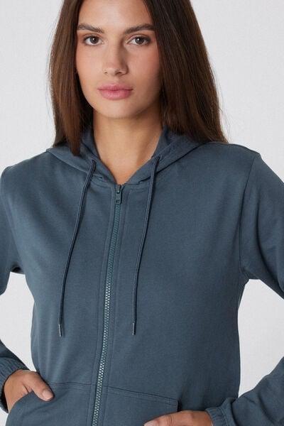 Grey Lightweight Hooded Cotton Sweatshirt, 5701_731Y, large image number 3