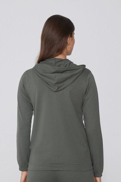 Green Lightweight Hooded Cotton Sweatshirt, 5701_732Y, large image number 2