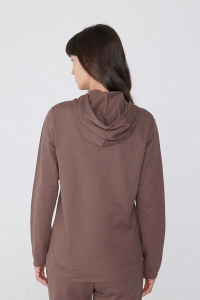 Brown Hooded Sweatshirt, 5701_917W, large image number 2