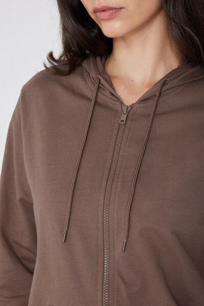 Brown Hooded Sweatshirt, 5701_917W, large image number 3