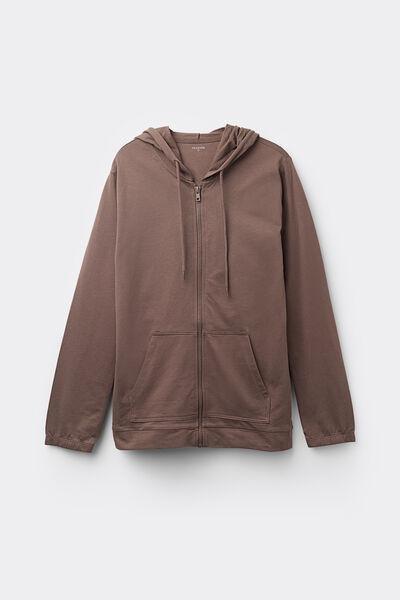 Brown Hooded Sweatshirt, 5701_917W, large image number 4