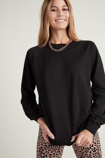Tezenis - Black Pure Cotton Basic Sweatshirt, Women