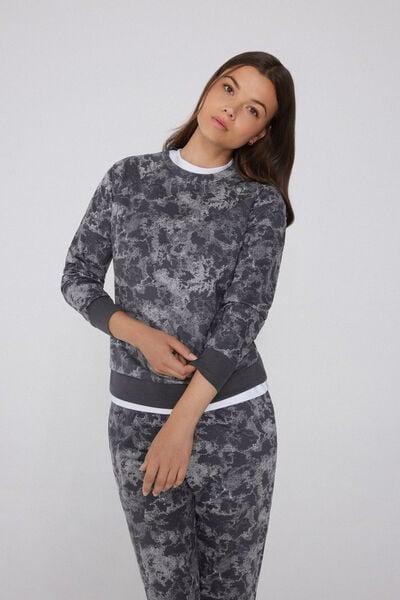 Grey Printed Long-Sleeved Cotton Top, 5701_764Y, medium