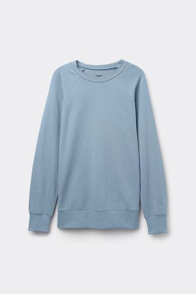 Blue Long-Sleeved Rounded Neck Top, 5701_326Y, large image number 0