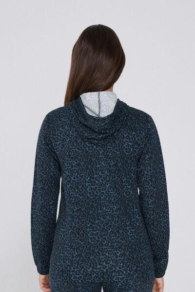 Blue Drawstring Hooded Sweatshirt, 5701_332Y, large image number 2