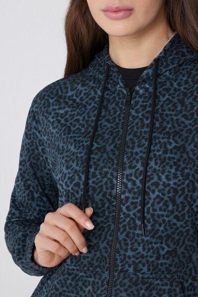 Blue Drawstring Hooded Sweatshirt, 5701_332Y, large image number 3