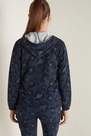 Tezenis - BLUE LEOPARD PRINT Hooded Sweatshirt with Zip and Drawstring