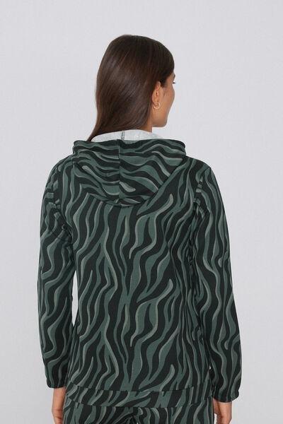 Green Drawstring Hooded Sweatshirt, 5701_761Y, large image number 2