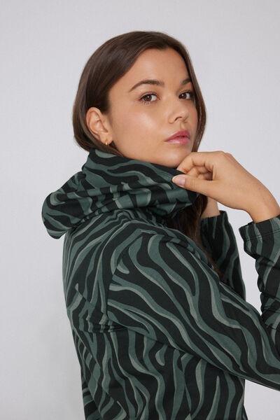 Green Drawstring Hooded Sweatshirt, 5701_761Y, large image number 3