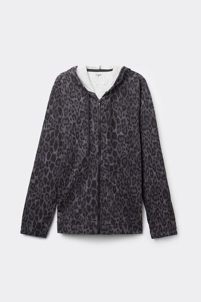 Multicolour Hooded Zip-Up Sweatshirt, 5701_909W, large image number 4