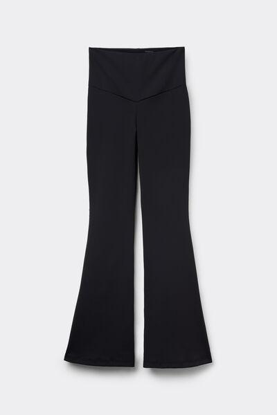 Black Flared Shaping Leggings, Black, large image number 4