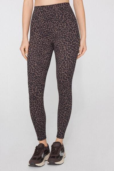 Gray Printed Shaping Leggings, 5701_219Z, medium