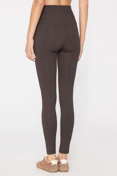 Brown Shaping High-Waisted Leggings, 5701_495Z, large image number 2