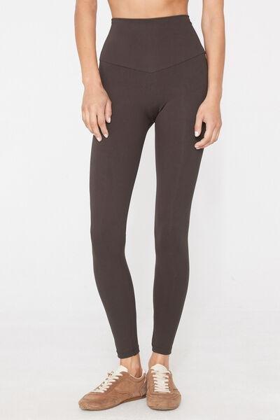 Brown Shaping High-Waisted Leggings, 5701_495Z, large image number 4