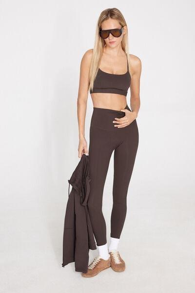 Brown Shaping High-Waisted Leggings, 5701_495Z, large image number 5
