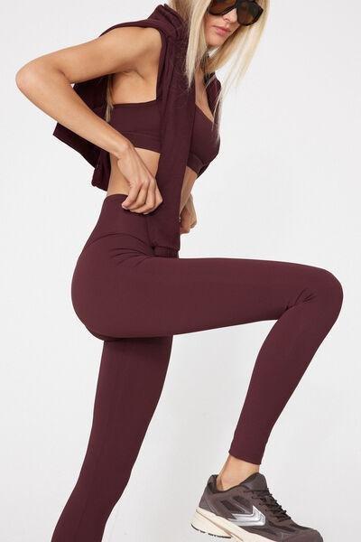 Brown Shaping High-Waisted Leggings, 5701_581Z, large image number 3