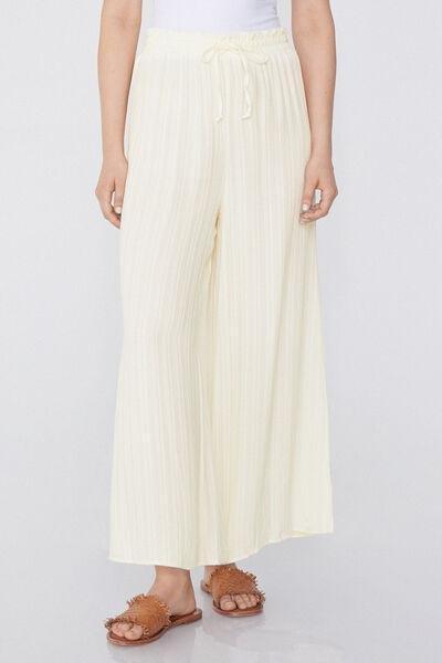White Palazzo Trousers, , medium