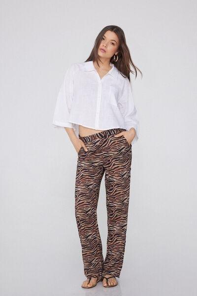 Multicolour Straight-Cut Trousers, , large image number 1
