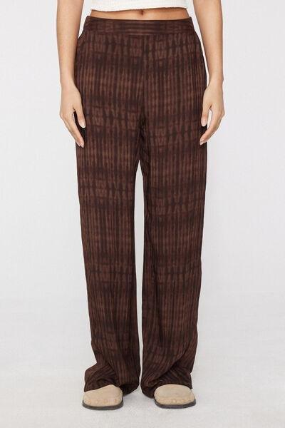 Red Straight-Cut Viscose Canvas Pants, 5701_592Z, large image number 1