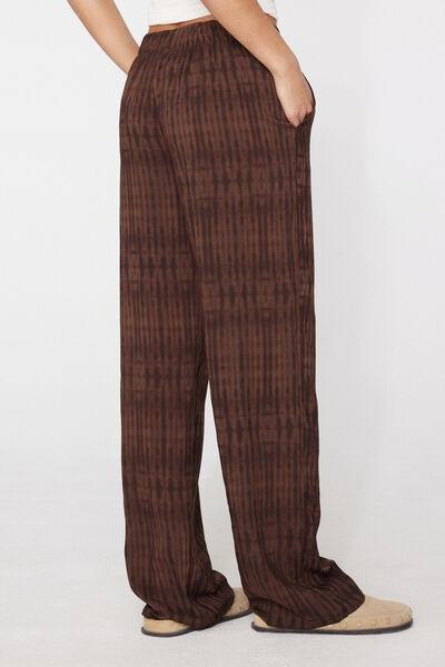 Red Straight-Cut Viscose Canvas Pants, 5701_592Z, large image number 2
