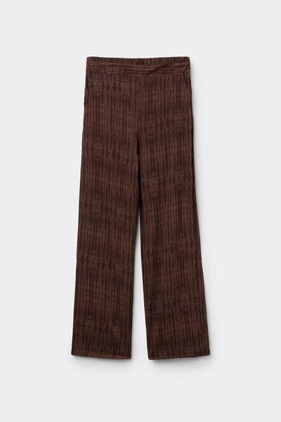 Red Straight-Cut Viscose Canvas Pants, 5701_592Z, large image number 4