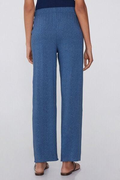 Blue Straight-Cut Trousers, 5701_770Y, large image number 1