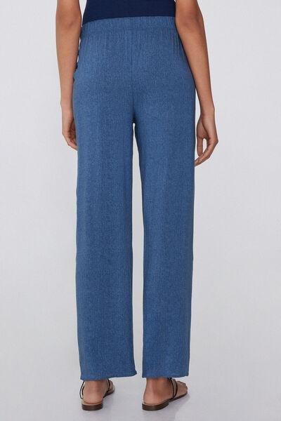Blue Straight-Cut Trousers, , large image number 2