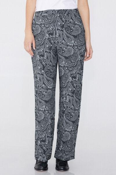 Grey Straight Pants, 5701_889W, large image number 0